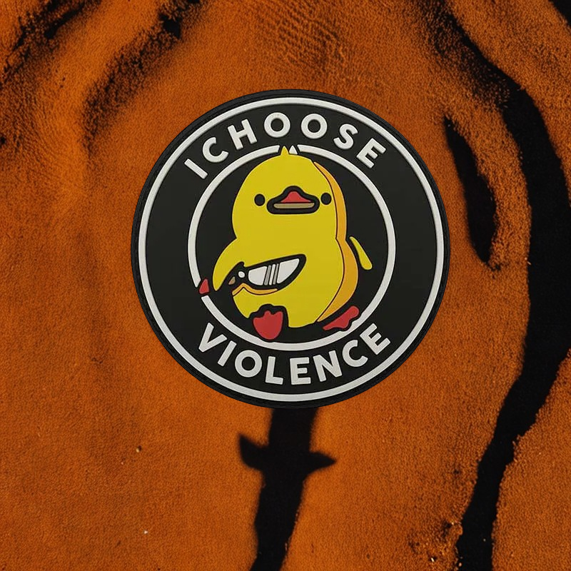 Patch Moral "I Choose Violence" - Écusson Poussin avec Couteau