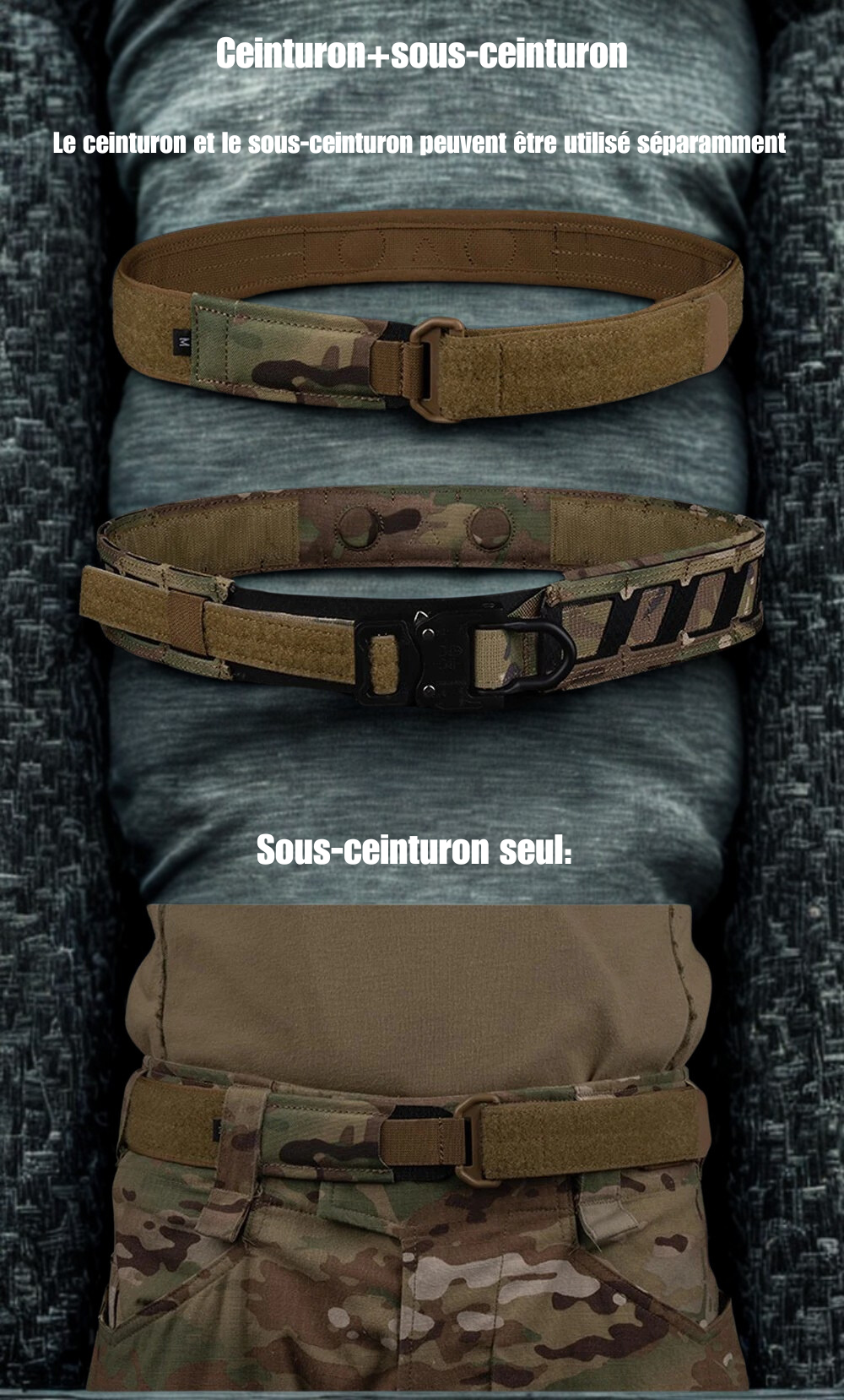 Ceinture Tactique de Combat avec Boucle Cobra et Système MOLLE