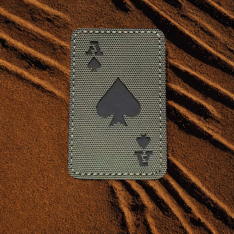 Patch "As de Pique" (Ace of Spades) - Écusson Tactique Réfléchissant & Phosphorescent