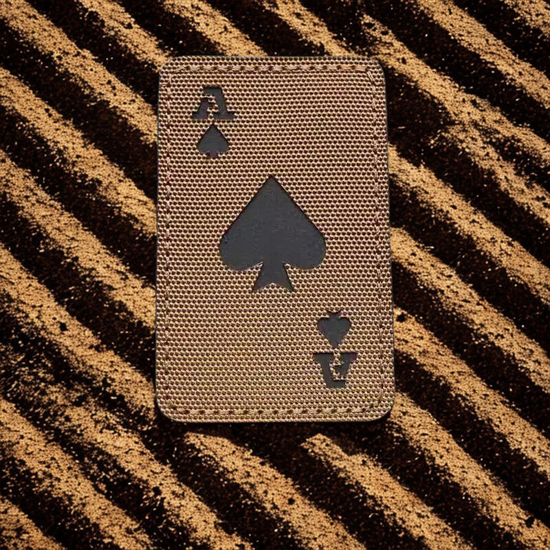 Patch "As de Pique" (Ace of Spades) - Écusson Tactique Réfléchissant & Phosphorescent