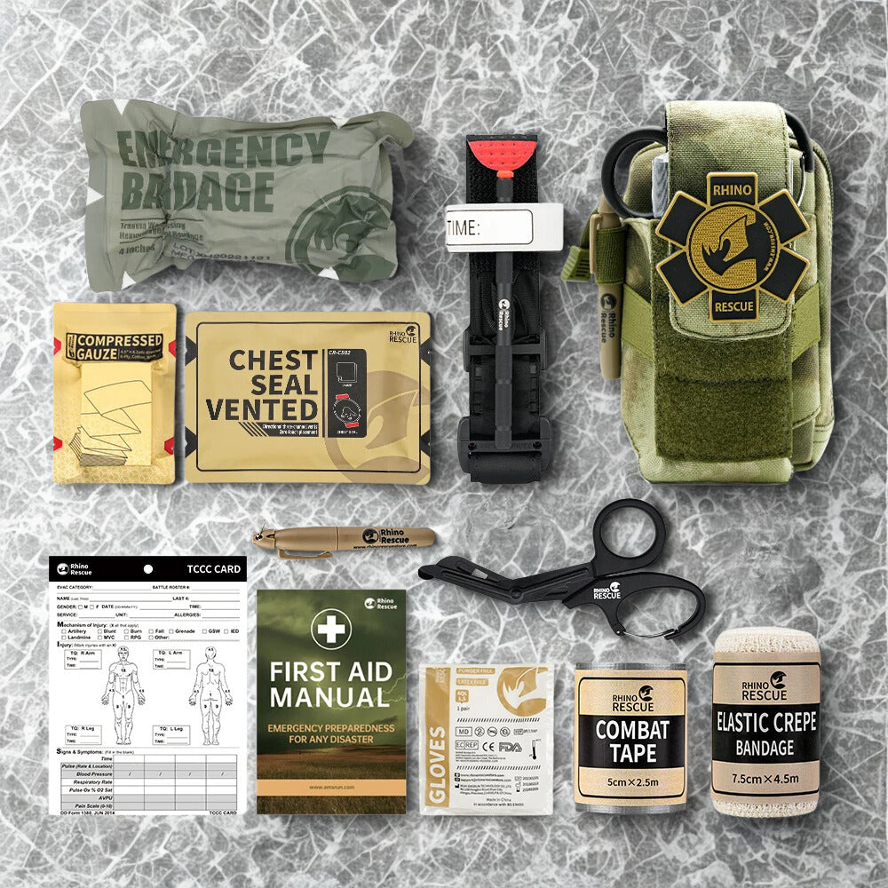 Trousse de Premiers Soins (TIC) Militaire Complète - Kit IFAK Garni