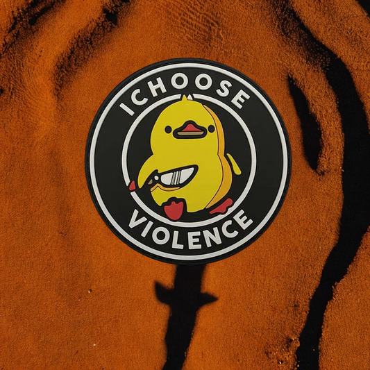Patch Moral "I Choose Violence" - Écusson Poussin avec Couteau