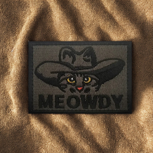 Patch "MEOWDY" - Écusson Humoristique Chat Cowboy