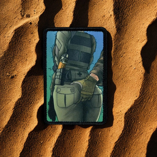 Patch Moral "Tactical Thighs" - Écusson Humour Pin-up