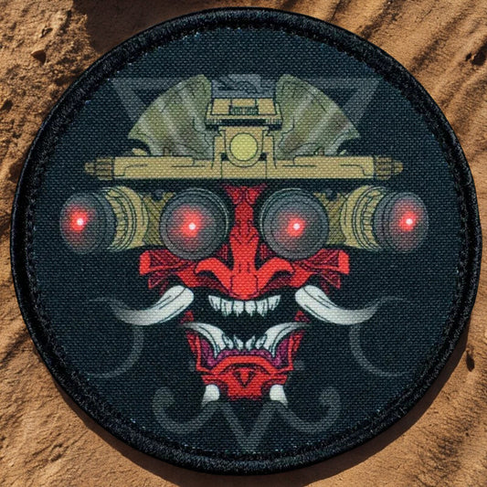 Patch du Démon Oni avec JVN - Écusson "Cyber-Samouraï" Brodé