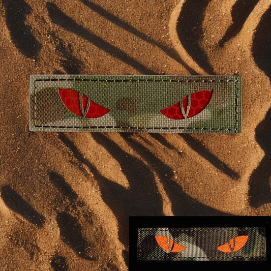 Patch "Yeux de Prédateur" Tactiques - Écusson Réfléchissant & Phosphorescent