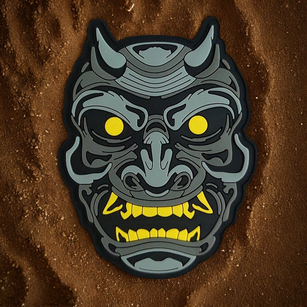 Patch Masque de Démon Oni en PVC 3D - Écusson Tactique Japonais