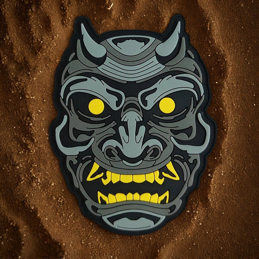 Patch Masque de Démon Oni en PVC 3D - Écusson Tactique Japonais