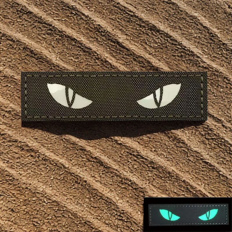 Patch "Yeux de Prédateur" Tactiques - Écusson Réfléchissant & Phosphorescent