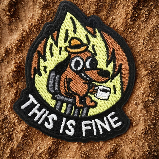 Patch "This is Fine" - Écusson Meme Brodé