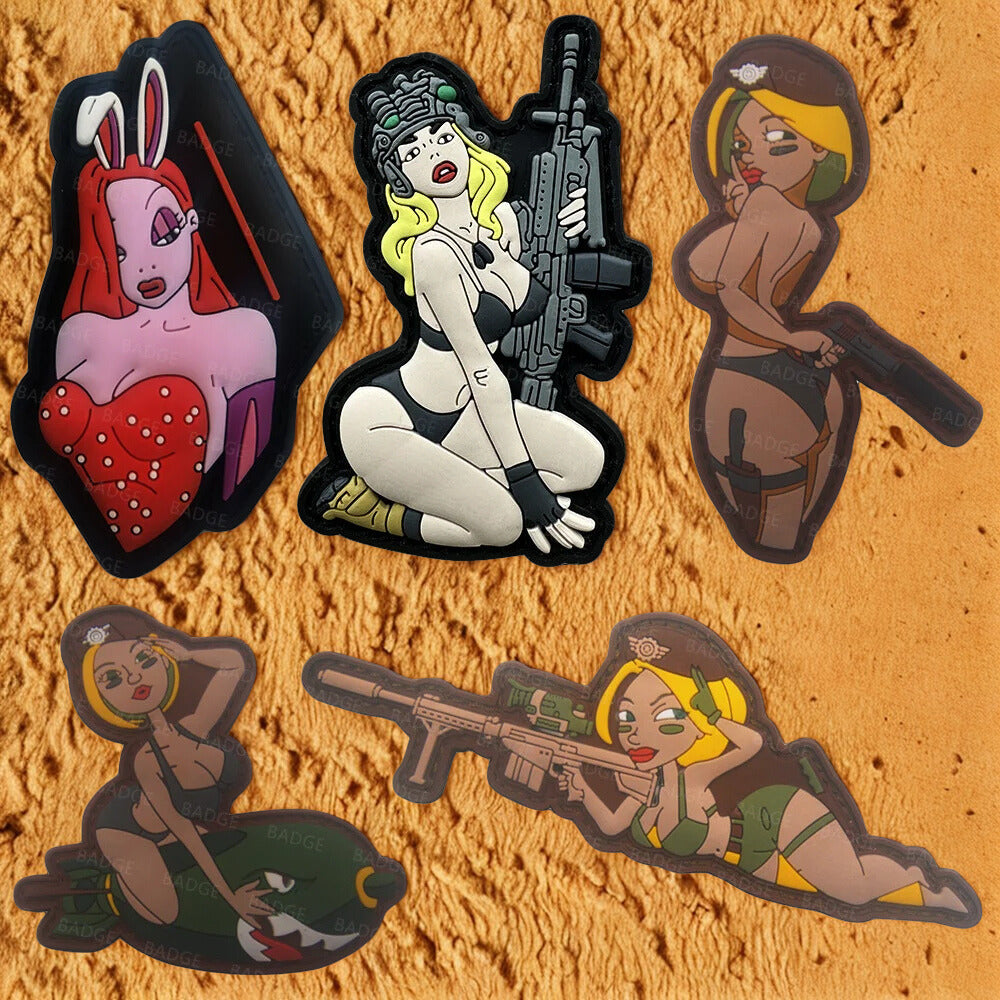 Patchs Pin-up "Nose Art" - Collection d'Écussons Rétro et Militaires