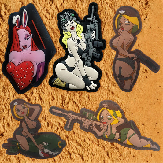 Patchs Pin-up "Nose Art" - Collection d'Écussons Rétro et Militaires