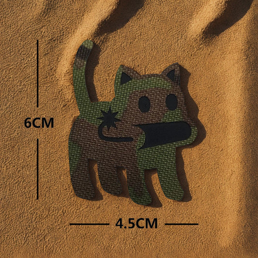 Patch "Chat Bombe" - Écusson Humoristique d'Opérateur Félin