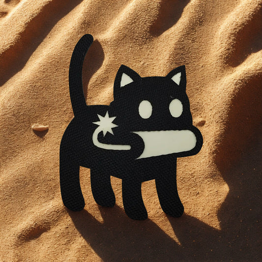 Patch "Chat Bombe" - Écusson Humoristique d'Opérateur Félin