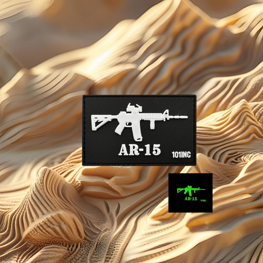 Patch AR-15 Phosphorescent - Écusson de Fusil d'Assaut "Glow in the Dark"