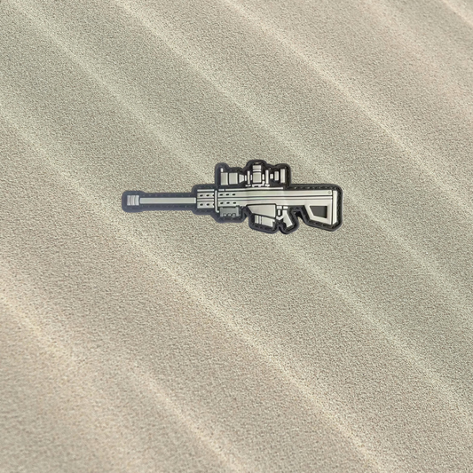 Patch Barrett .50 Cal - Écusson Fusil de Précision Lourd en PVC 3D