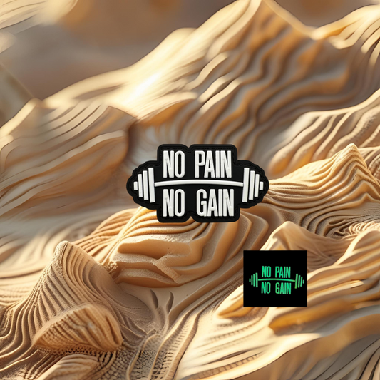 Patch "No Pain No Gain" Phosphorescent - Écusson de Motivation Fitness