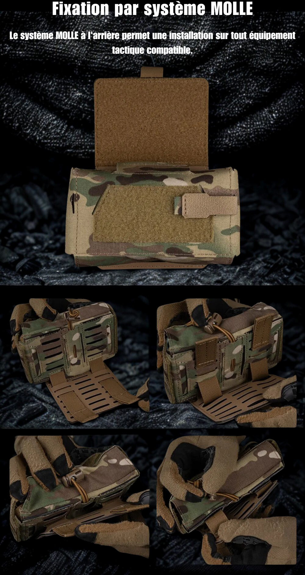 Pochette Tactique pour TIC / IFAK - Support MOLLE et Panneau Extractible