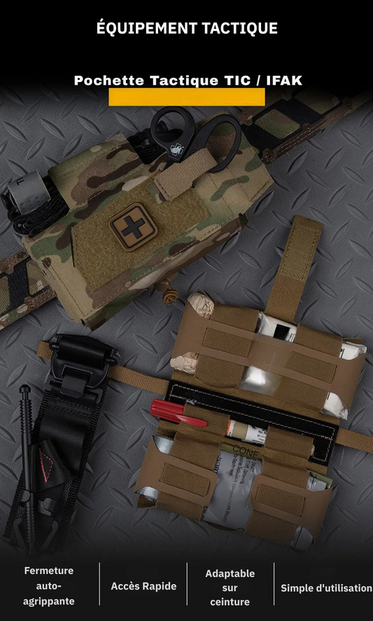 Pochette Tactique pour TIC / IFAK - Support MOLLE et Panneau Extractible