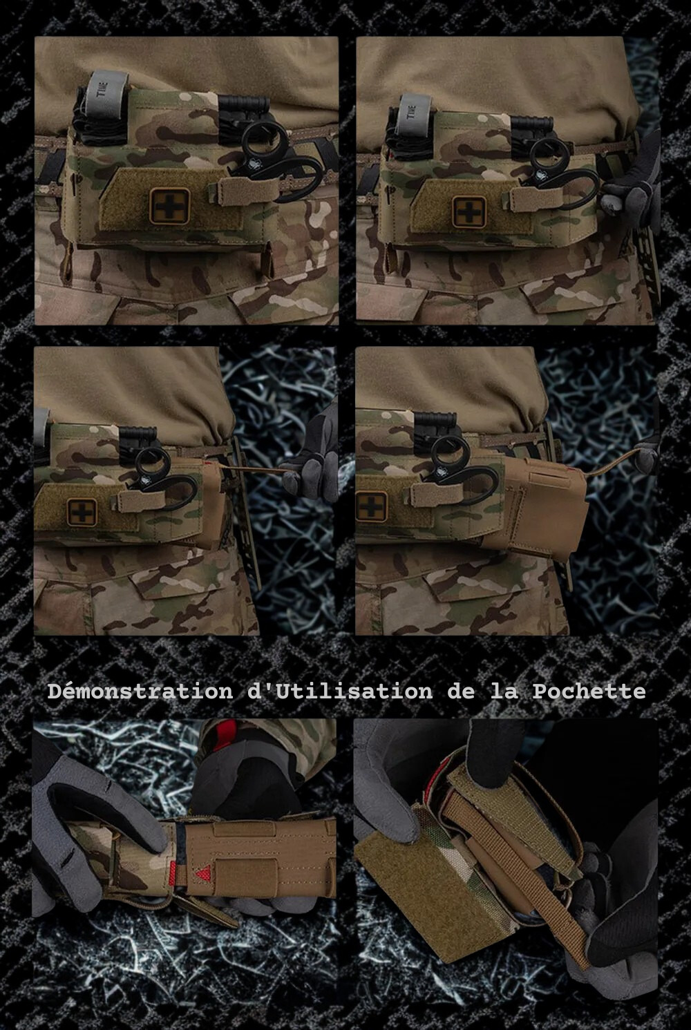 Pochette Tactique pour TIC / IFAK - Support MOLLE et Panneau Extractible