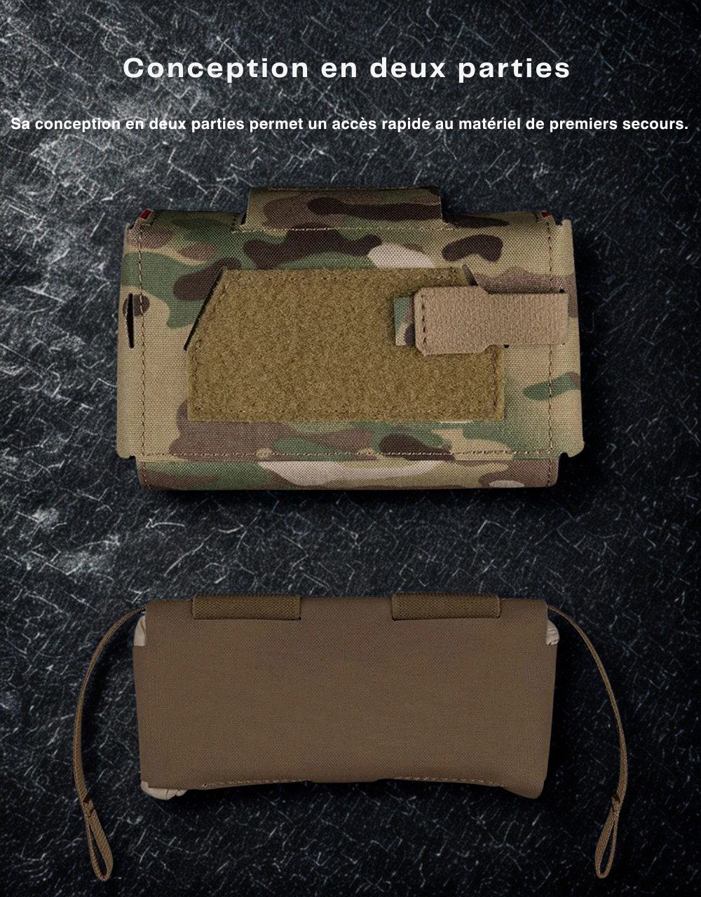 Pochette Tactique pour TIC / IFAK - Support MOLLE et Panneau Extractible