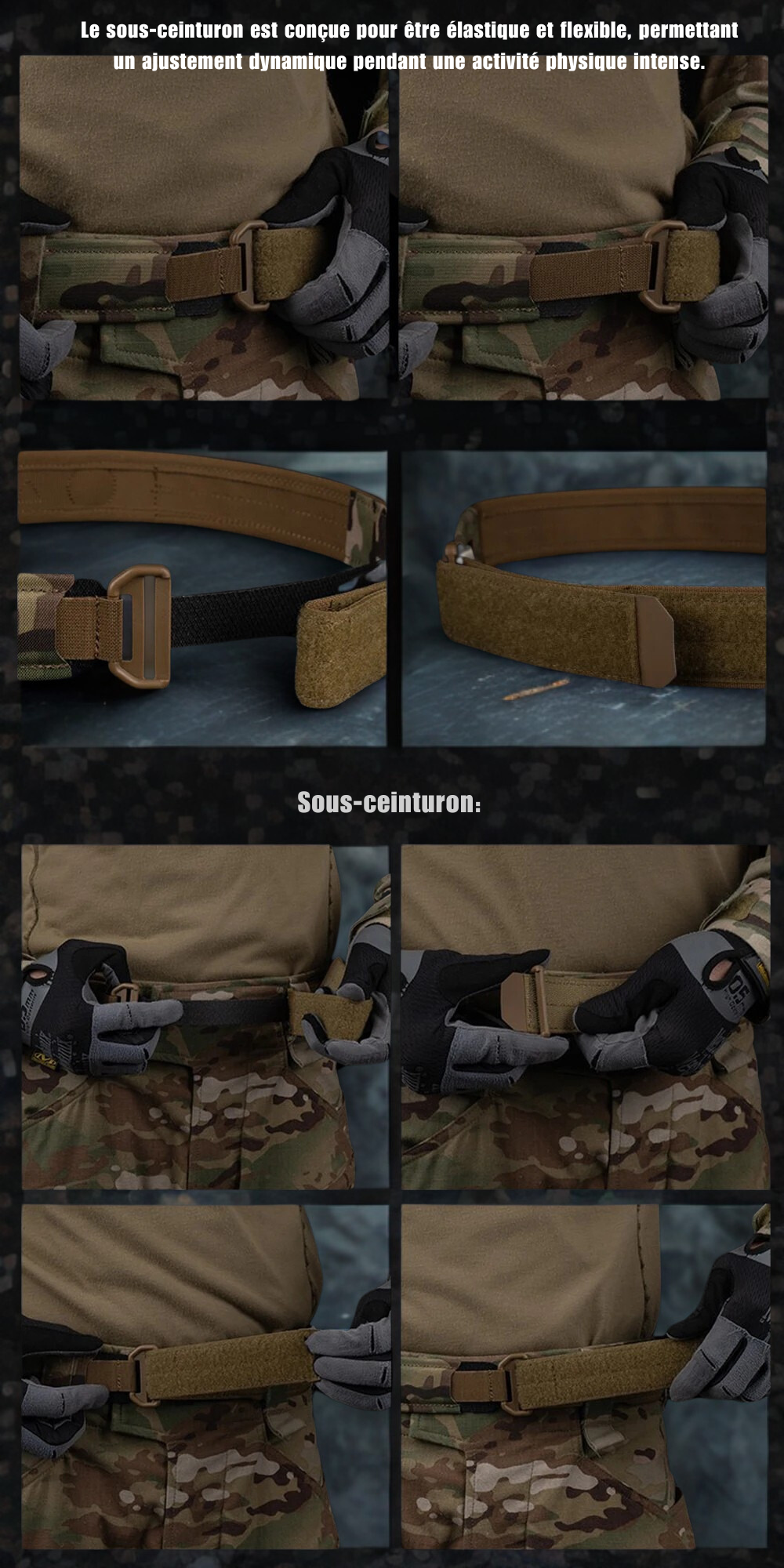Ceinture Tactique de Combat avec Boucle Cobra et Système MOLLE