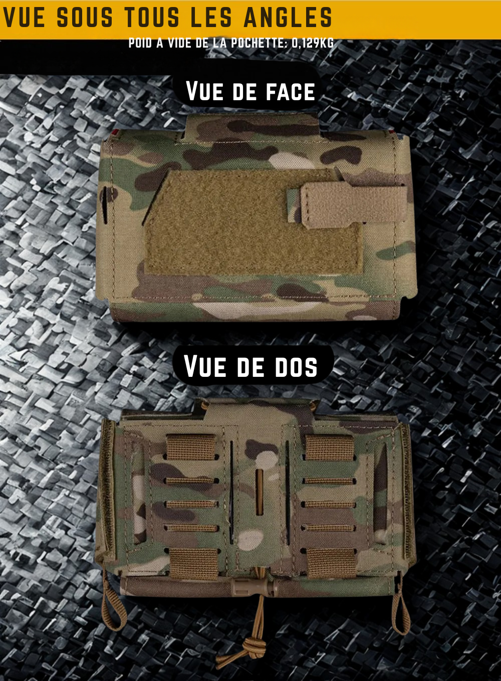 Pochette Tactique pour TIC / IFAK - Support MOLLE et Panneau Extractible