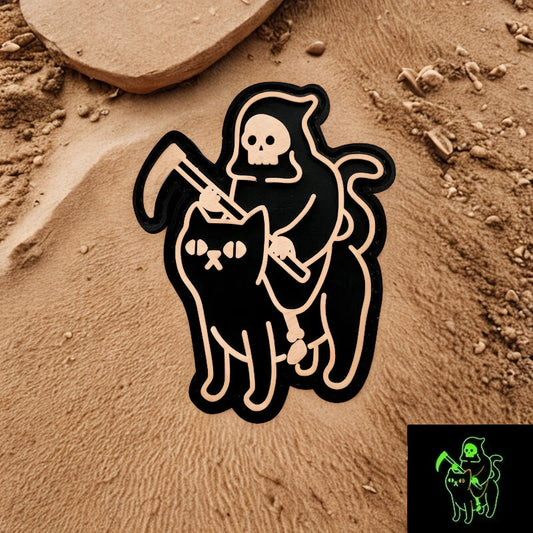 Patch "La Mort et le Chat" - Écusson Faucheuse sur Chat Noir