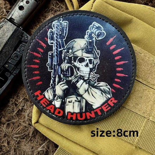 Patch Moral "Head Hunter" - Écusson Tactique Opérateur Skull
