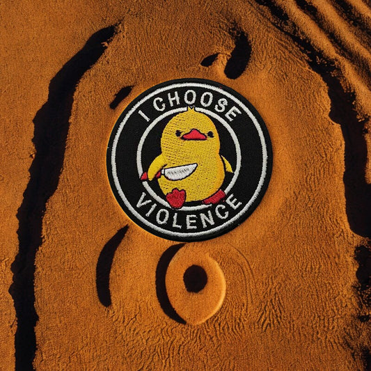 Patch Moral "I Choose Violence" - Écusson Poussin avec Couteau