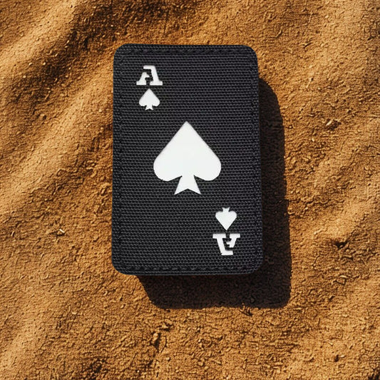Patch "As de Pique" (Ace of Spades) - Écusson Tactique Réfléchissant & Phosphorescent