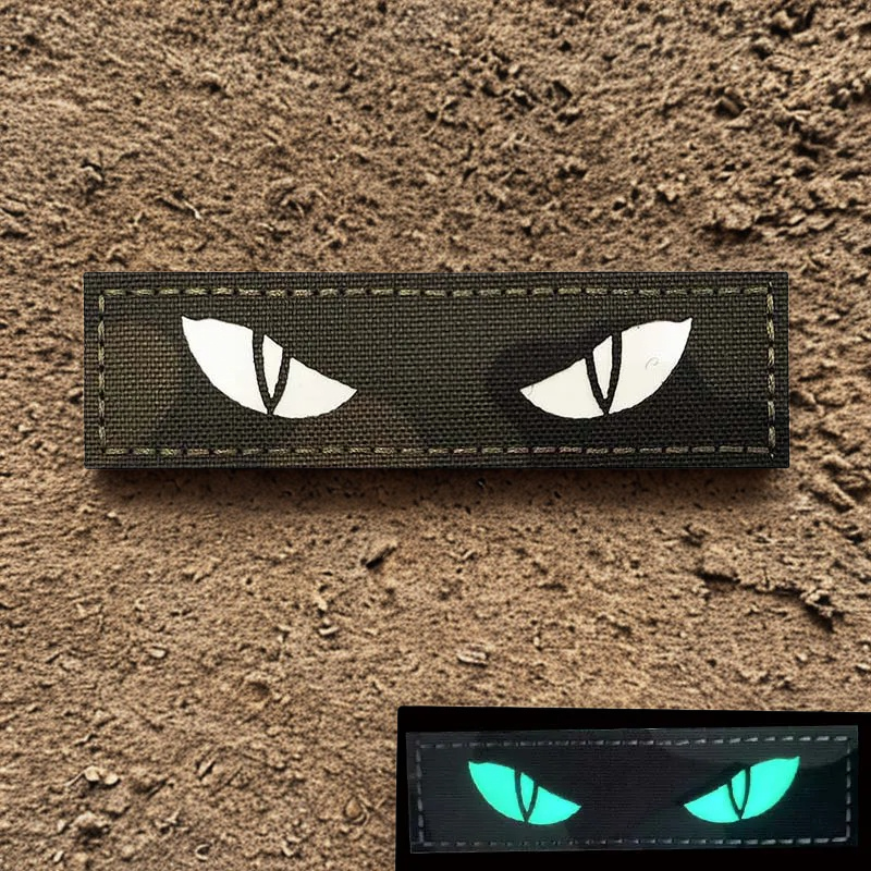 Patch "Yeux de Prédateur" Tactiques - Écusson Réfléchissant & Phosphorescent