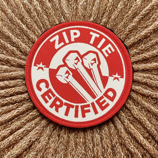 Patch "Zip Tie Certified" - Écusson Humour Serflex