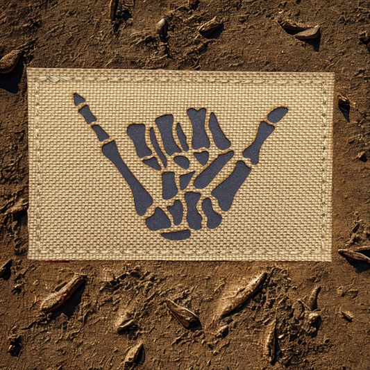 Patch IR "Shaka" Squelette - Écusson Tactique Infrarouge