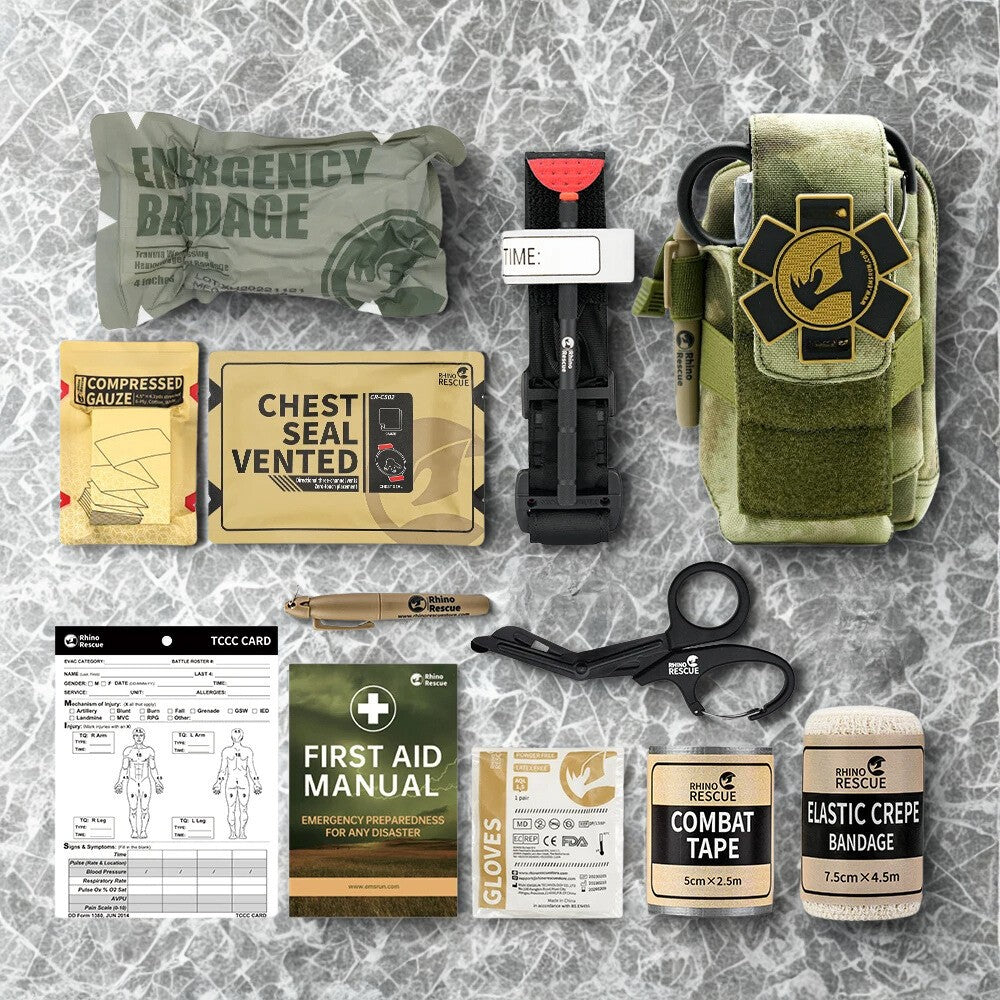 Trousse de Premiers Soins (TIC) Militaire Complète - Kit IFAK Garni