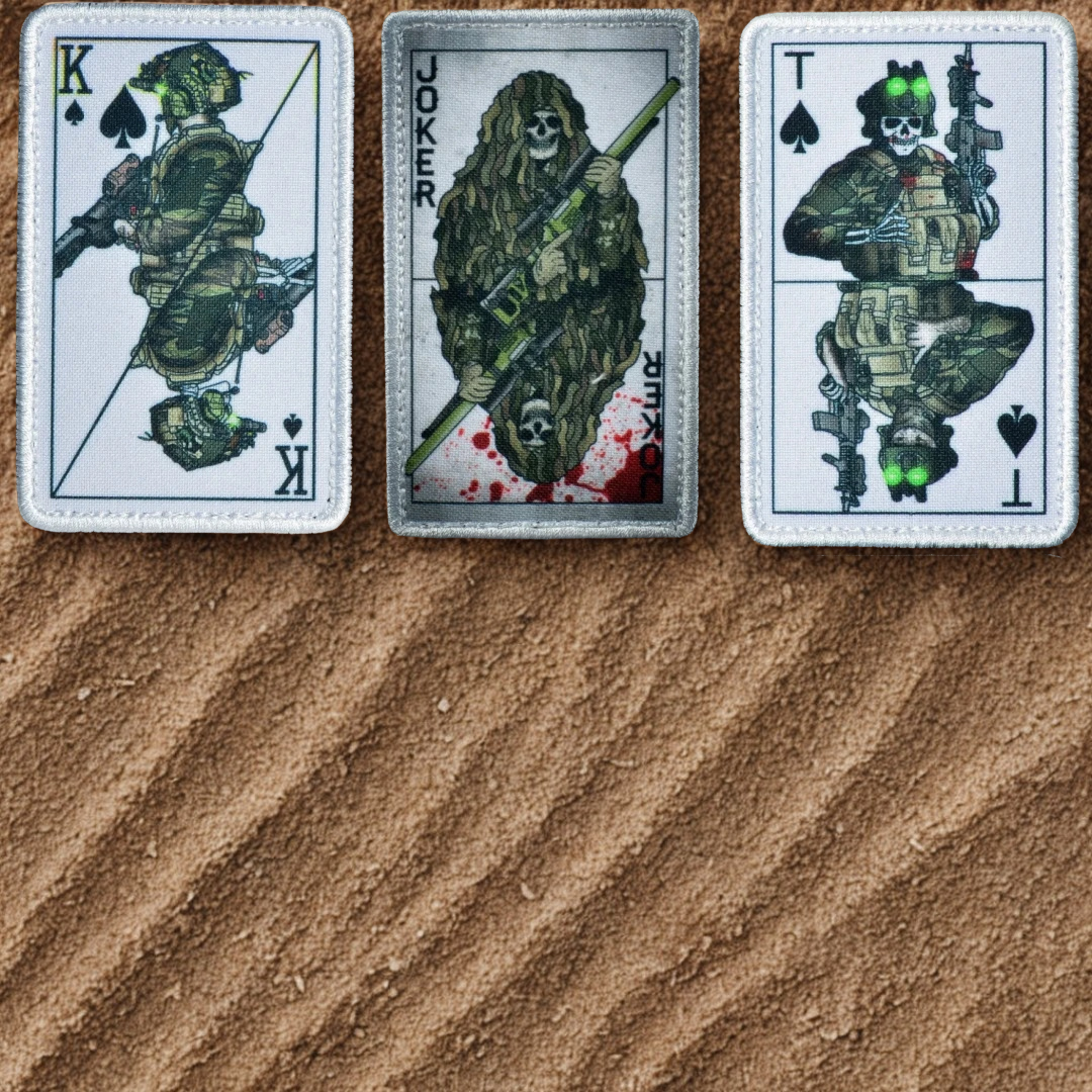Set de Patchs "Cartes à Jouer" - Écussons Tactiques (Roi, Joker...)